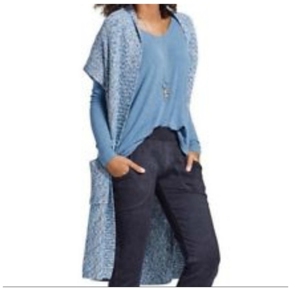 SOLD!!! Cabi Napa Blue Ling Duster Sweater Vest Oversize - Picture 2 of 6